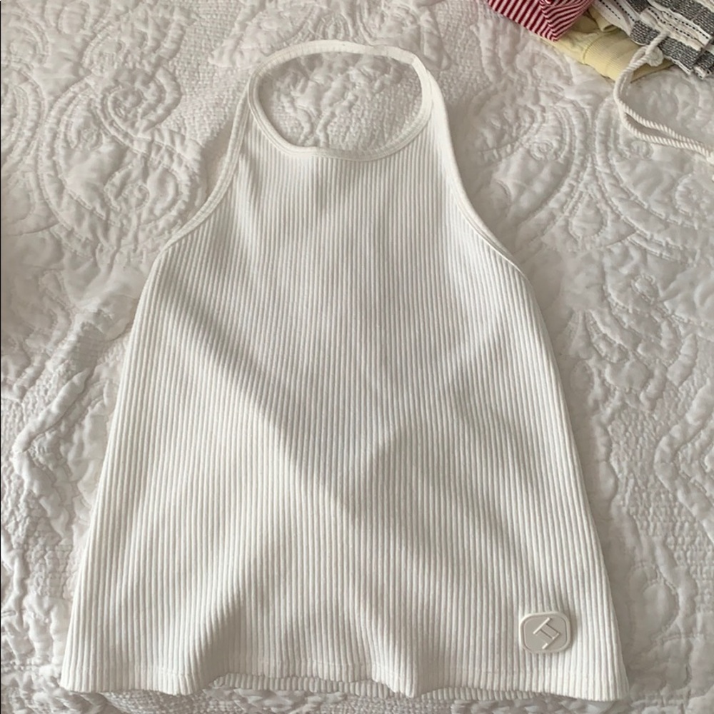White halter top